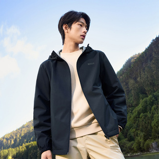 361三防外套夏季户外防泼水梭织冲锋运动夹克男连帽立领风衣