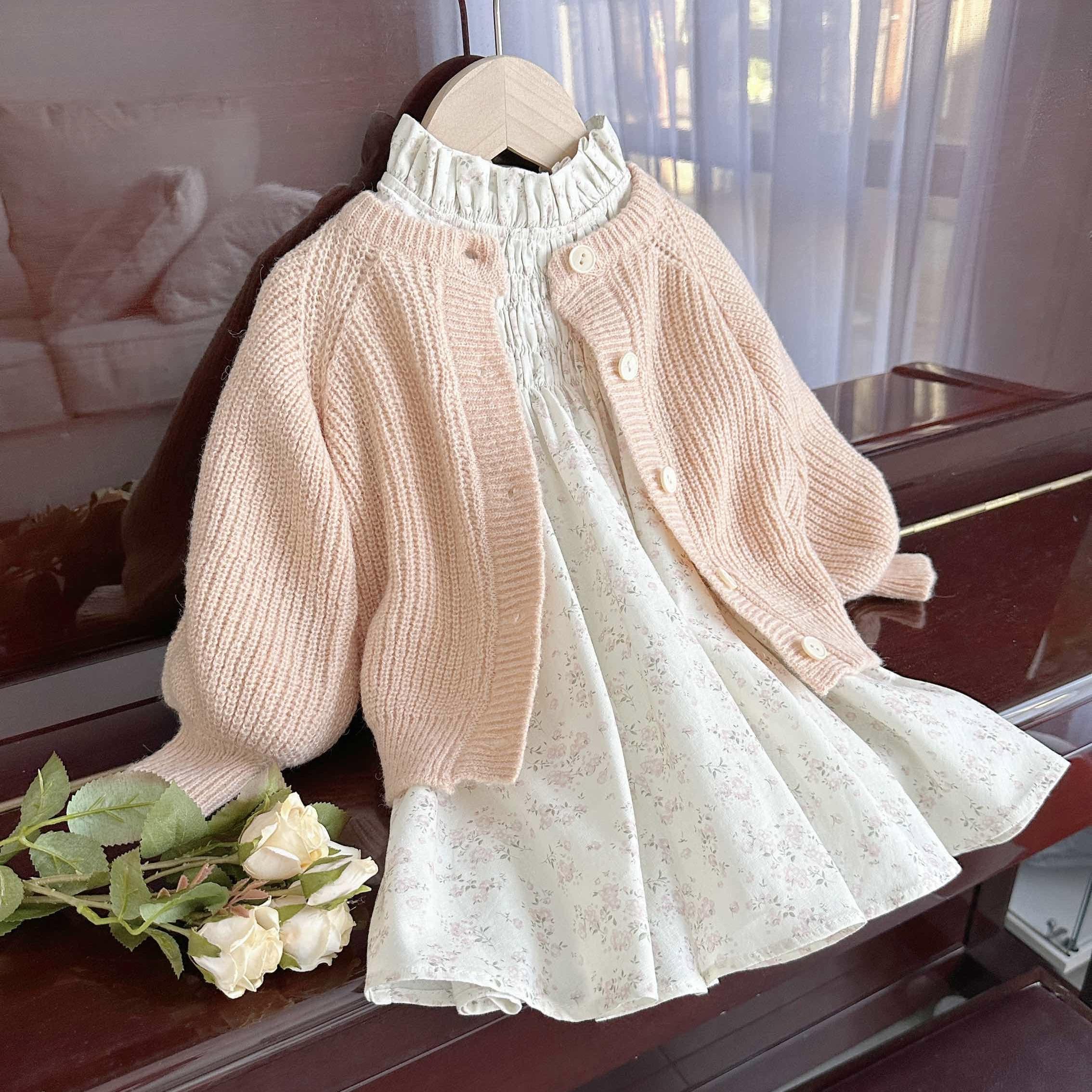 两件套碎花毛衣新款韩版春秋