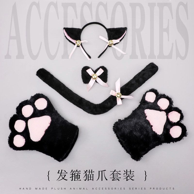 cosplay尾可爱猫咪发箍配饰道具手套猫猫猫爪套装耳朵