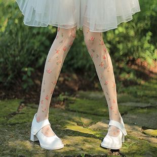 森娜新款女lolita碎花丝袜连裤袜lo娘洛丽塔打底袜子甜美少女