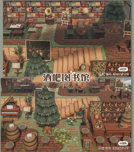 91动森家具动物森友会岛屿设计室外家具全套酒吧图书馆东森素材