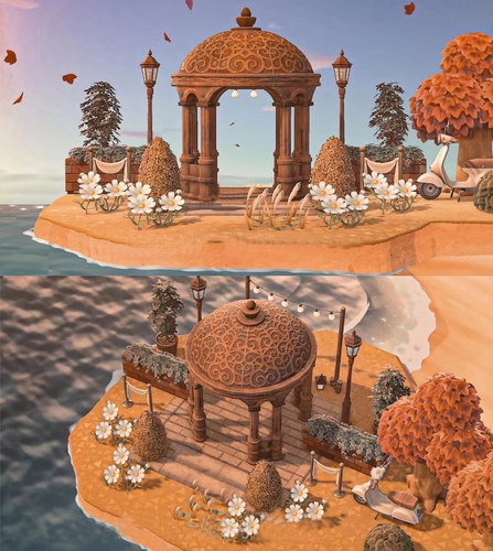 288动森2.0动物森友会DLC家具全套装素材屿规划欧式海边凉亭岛