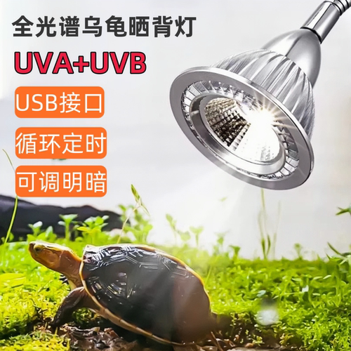 乌龟晒背灯UVA+UVB定时USB爬宠灯