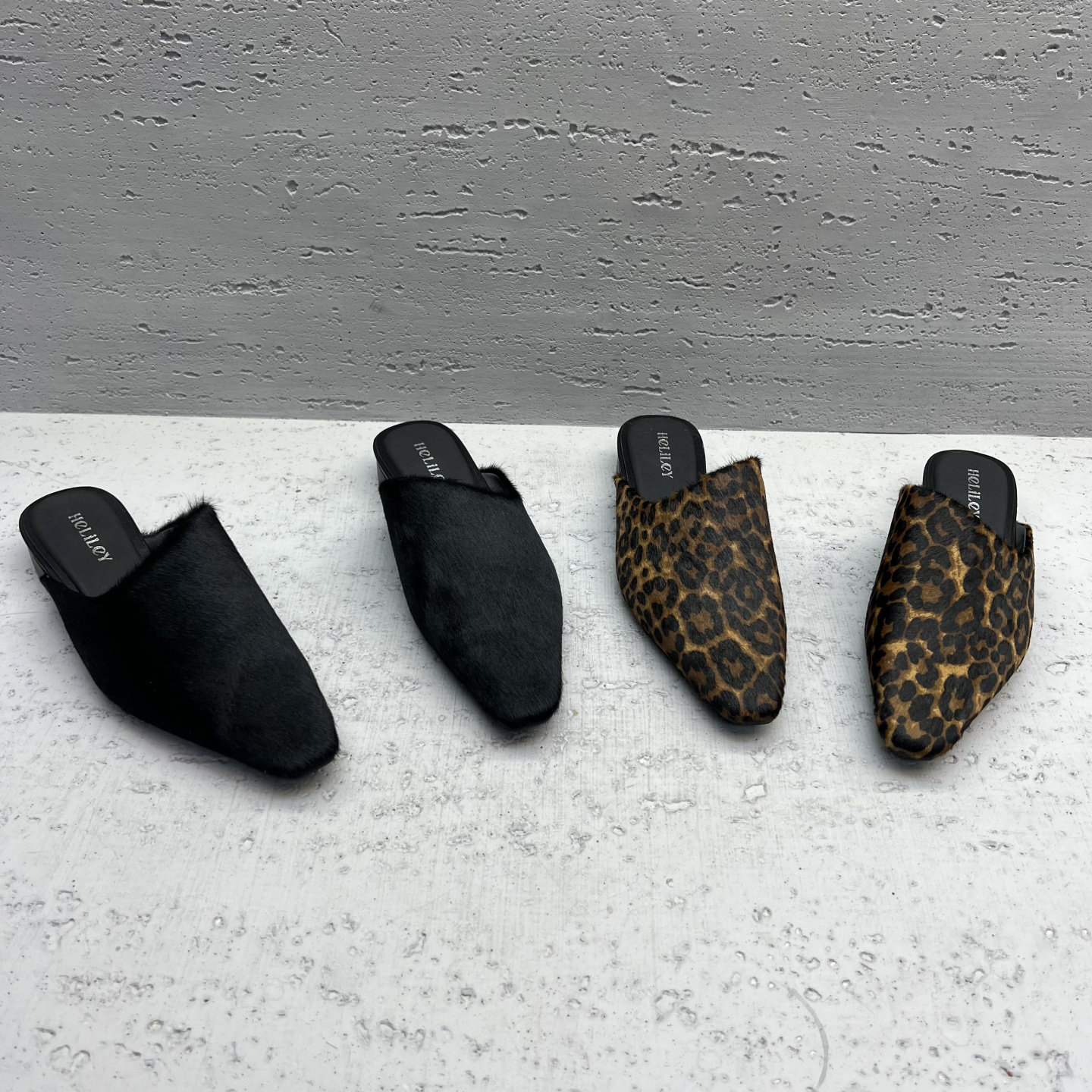 欧洲站2026春季新款欧货真皮女鞋低跟平底尖头马毛豹纹包头拖鞋潮