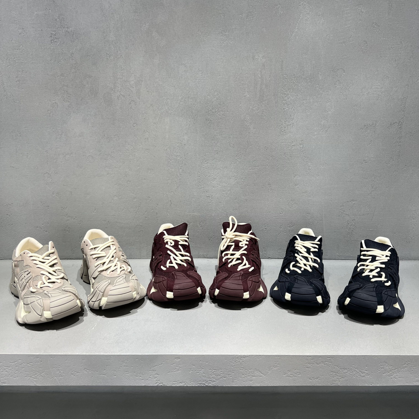 真皮厚底运动鞋网面系带老爹鞋女