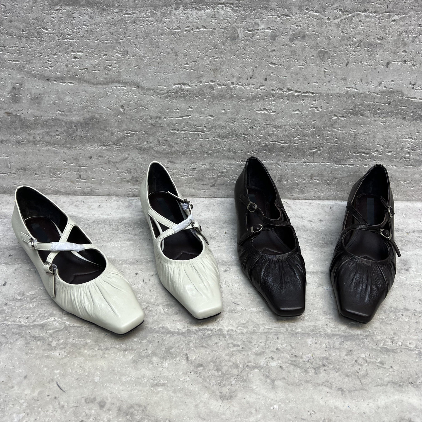 欧洲站2026春款欧货真皮女鞋粗跟方头交叉扣带中跟浅口单鞋高跟鞋