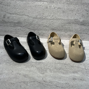 欧洲站2026春季新款欧货女鞋平底圆头丁字扣带复古皮鞋玛丽珍鞋女