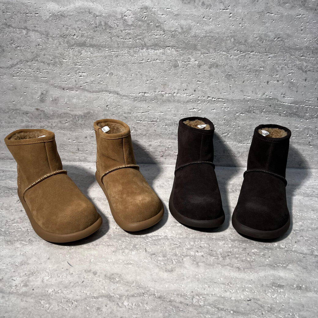 欧洲站2025冬季新款欧货真皮女靴平底套筒牛反绒羊羔毛加绒雪地靴