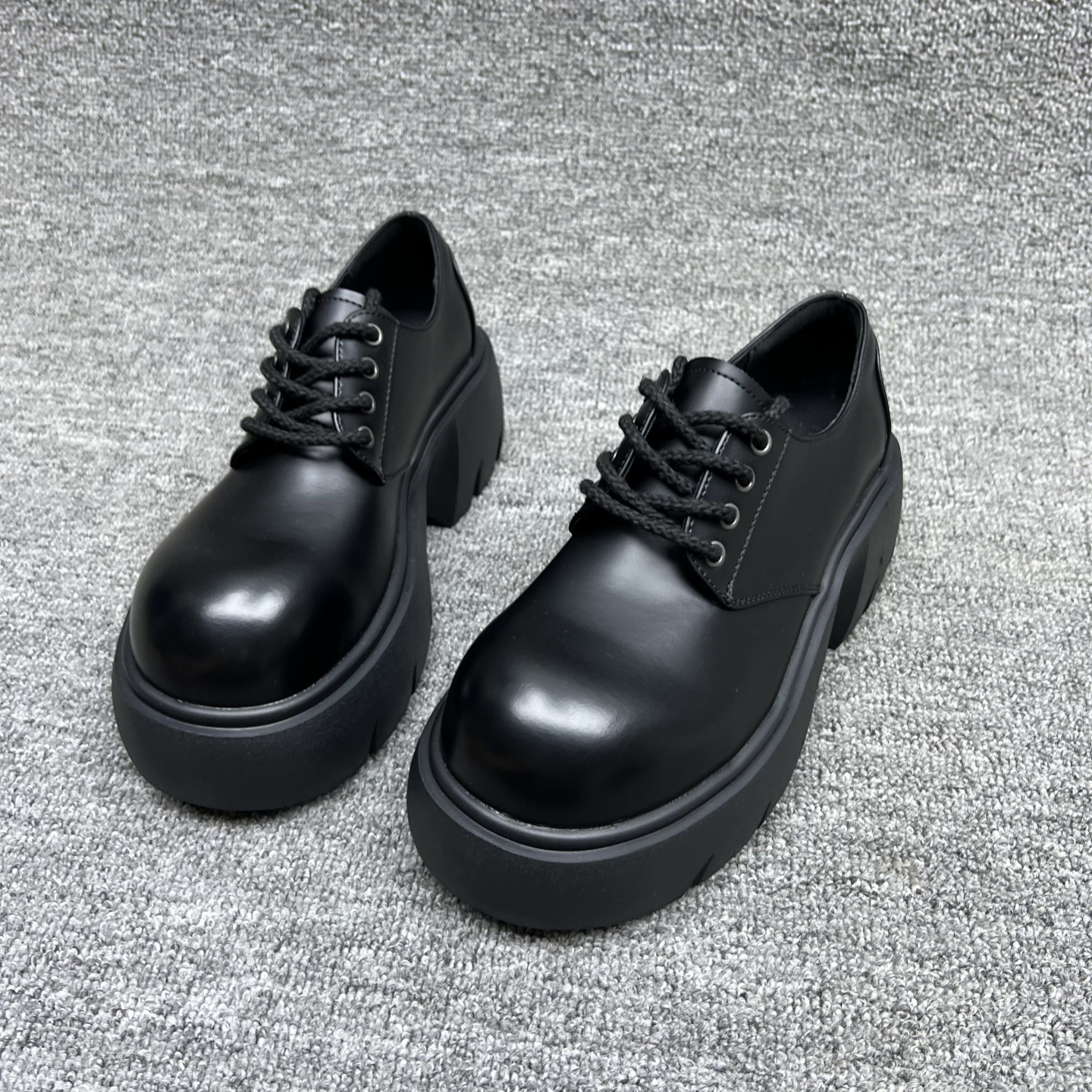 增高厚底圆头乐福鞋英伦小皮鞋