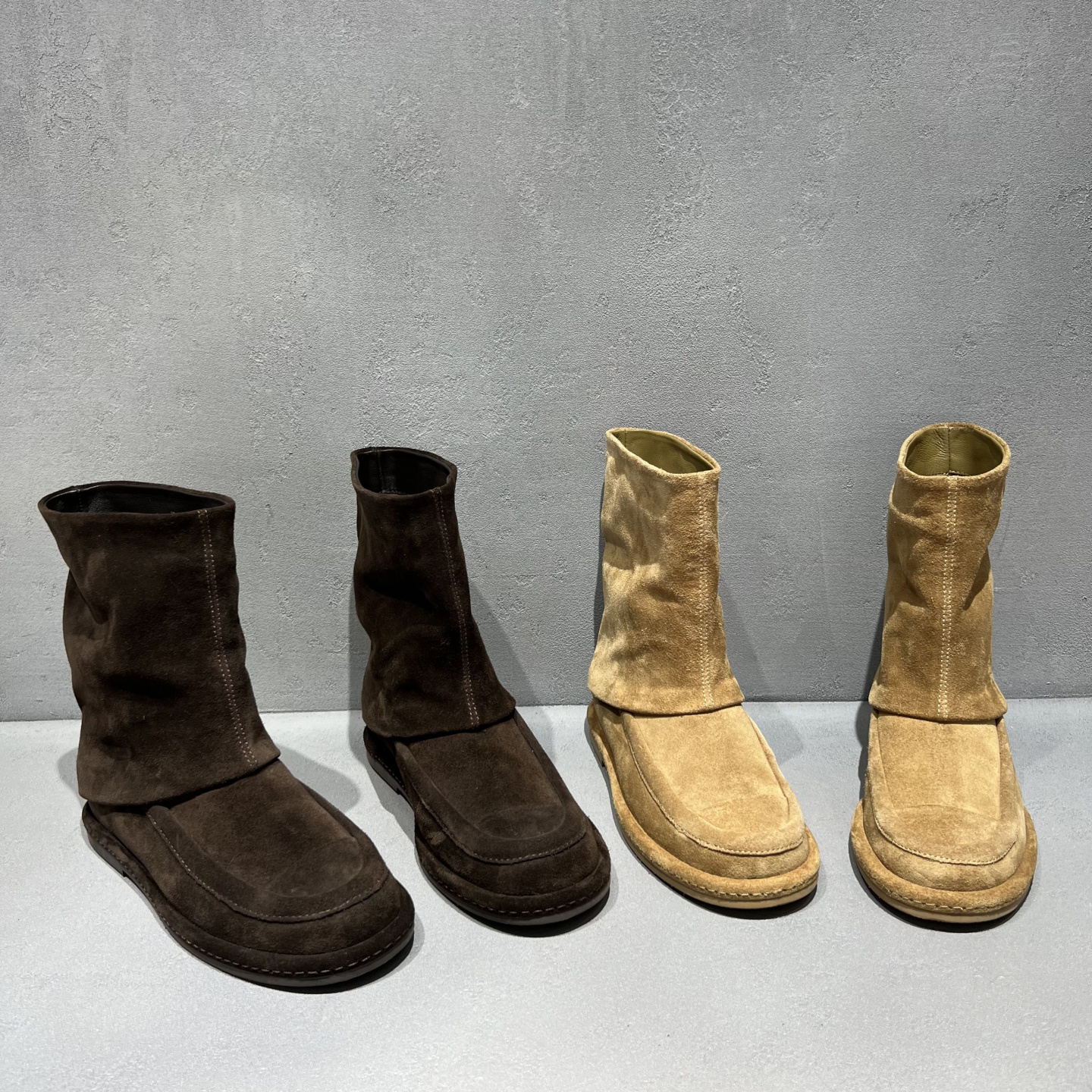 低跟平底磨砂皮套筒马丁靴短靴女