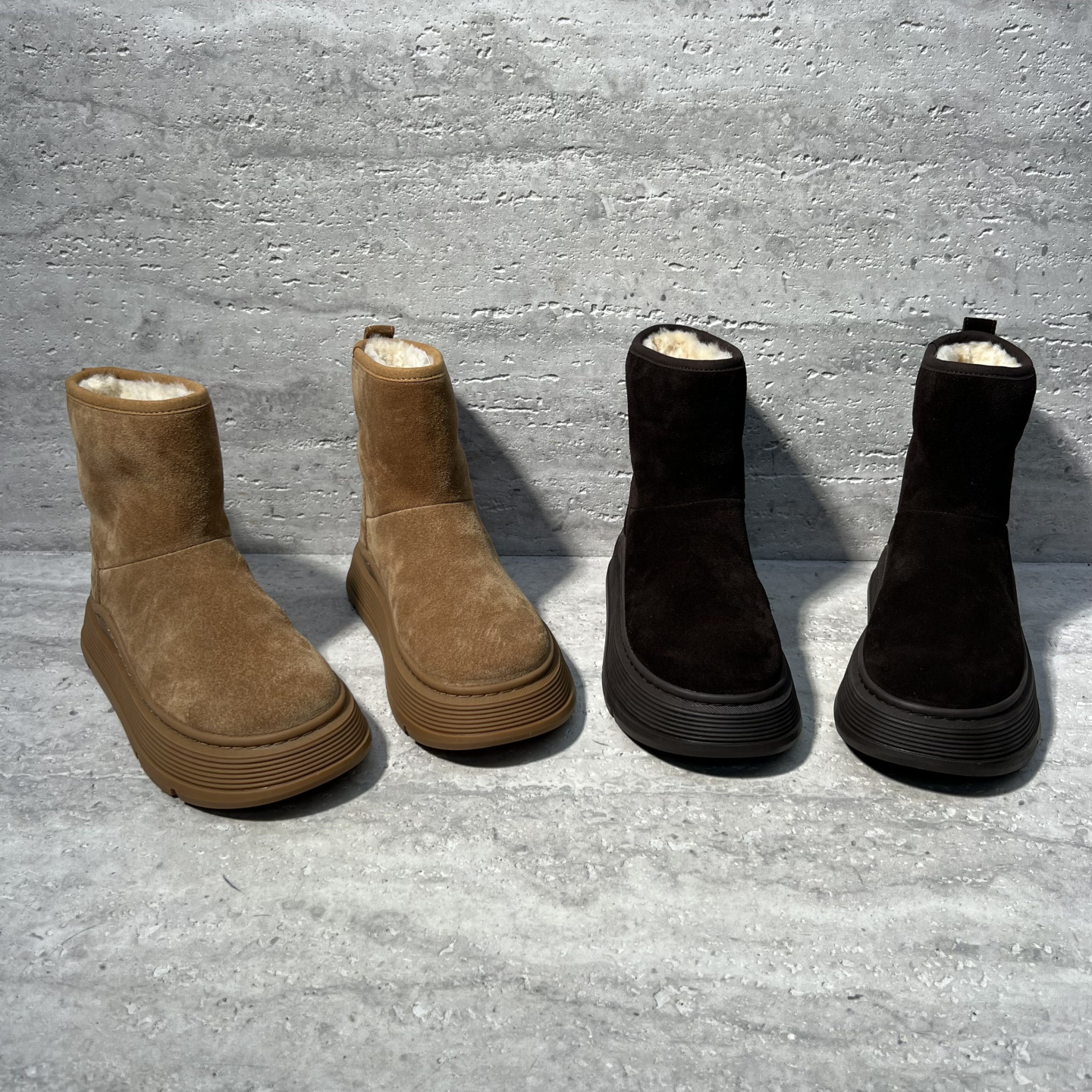 牛反绒加绒保暖套筒雪地靴短靴女