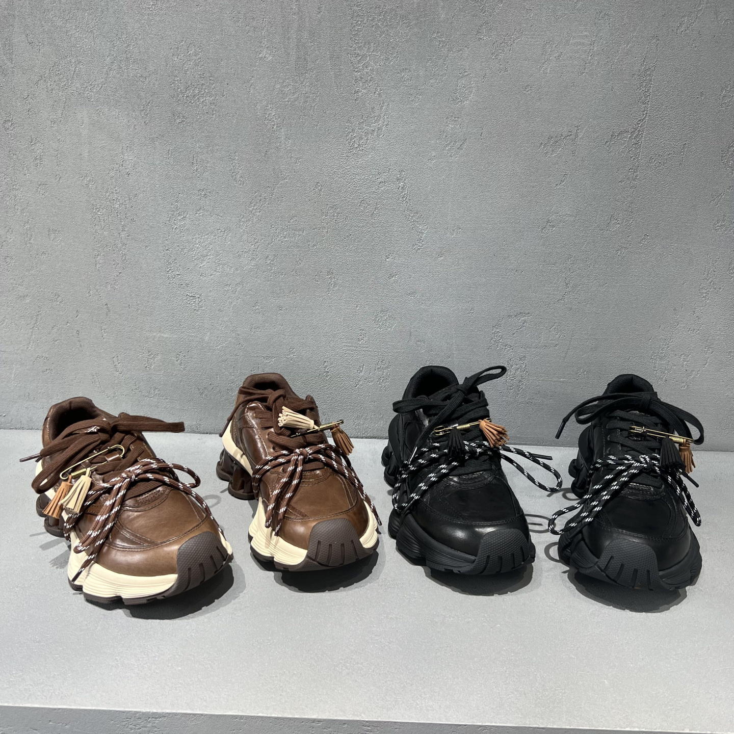 真皮系带圆头休闲运动老爹鞋单鞋