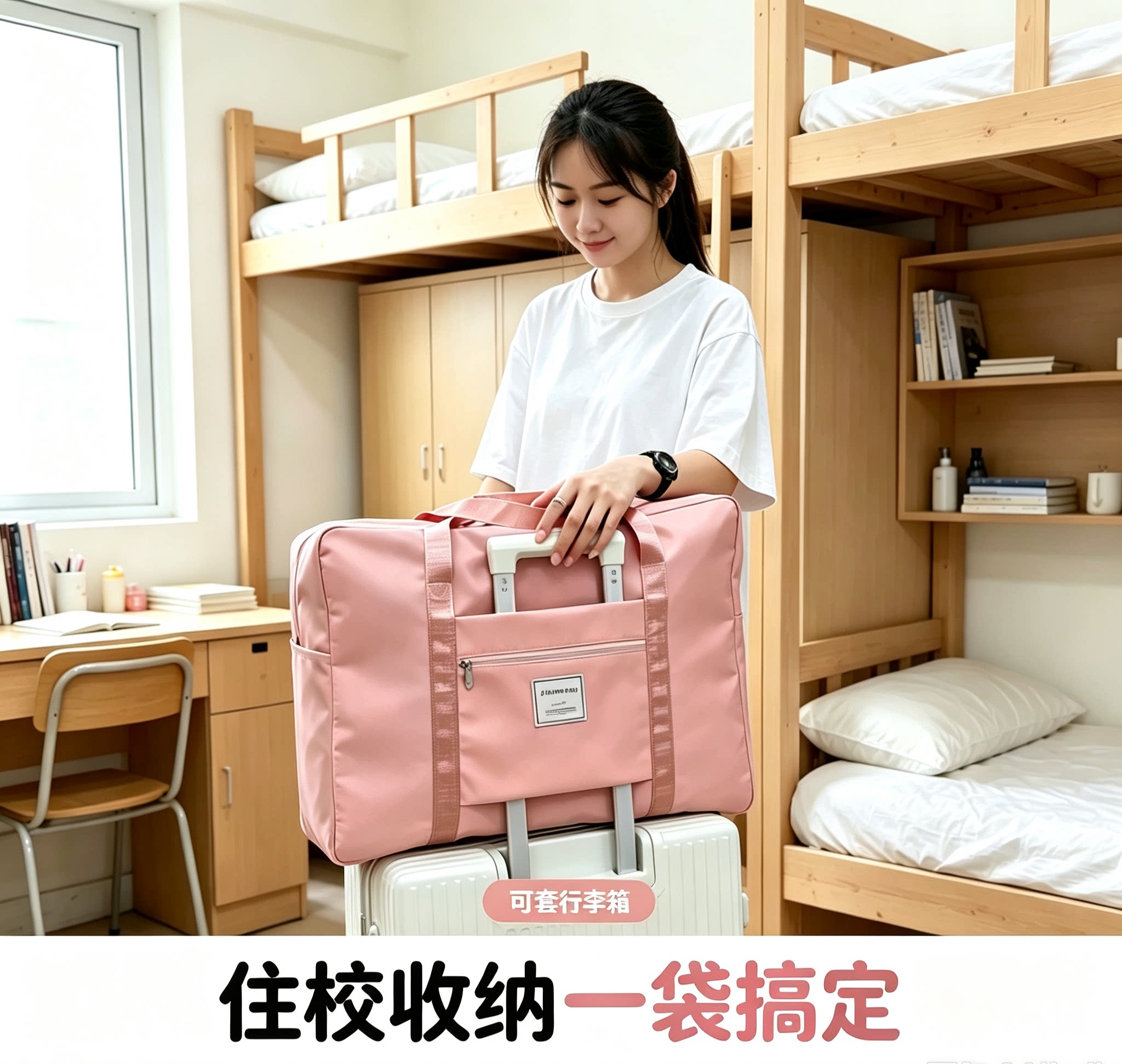 旅行包大学生住校生行李包大容量开学打包行李袋轻便收纳袋防水包