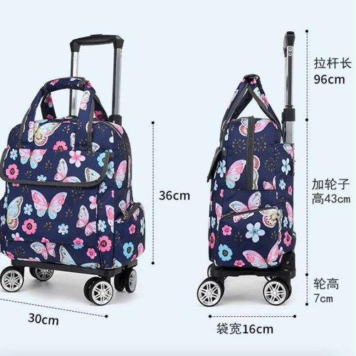 迷你小行李袋超轻折叠拉杆包手提包万向轮防水登机包小拉车购物车