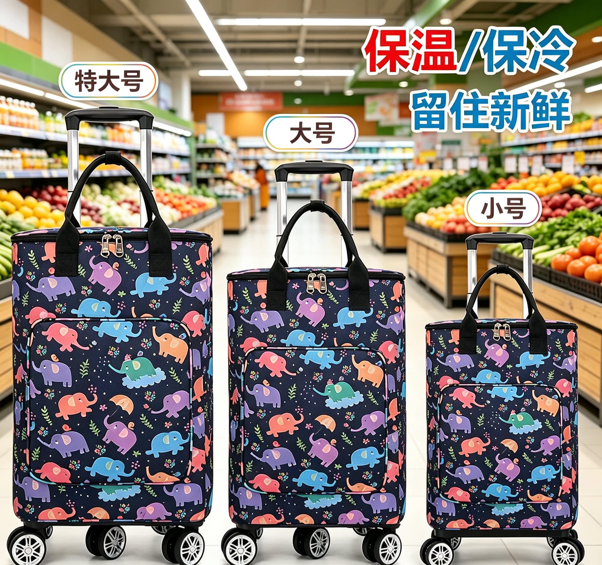 旅行包女2026新款大容量轻便防水行李袋拉杆包折叠买菜老人购物车