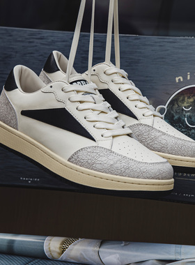 MRA裂纹板鞋男款2026新款ro小白鞋美式复古做旧运动休闲潮鞋子春