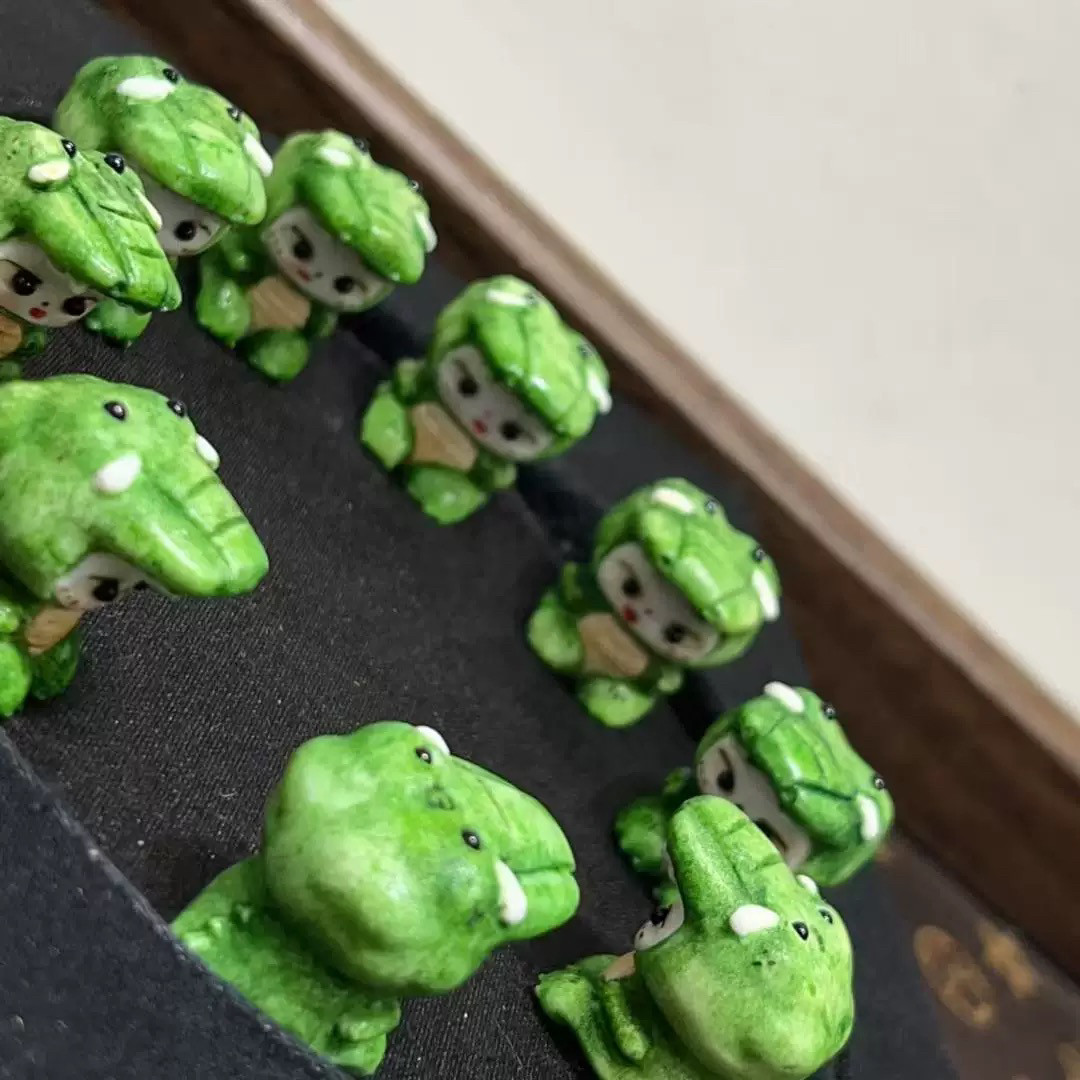 精工鹿角根付恐龙竖孔配件 DIY文玩佛珠手串项链