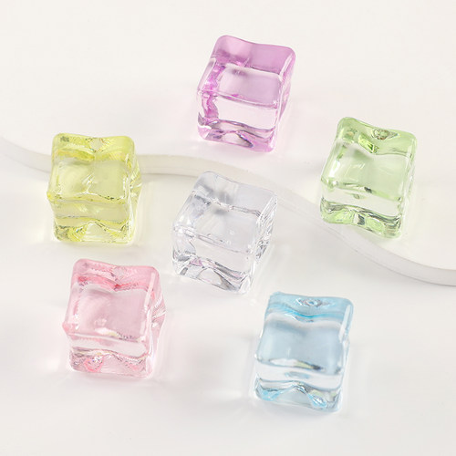 ins风透亮仿真冰块18mm方形水晶