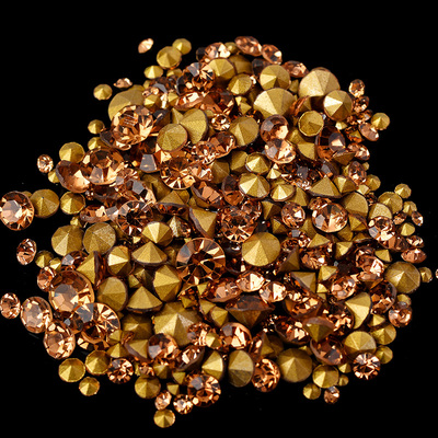 水晶美甲饰品玻璃尖底钻