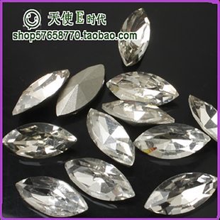 超闪亮出口级玻璃异形宝石 手机美容宝石 尖底马眼 白色 多规格