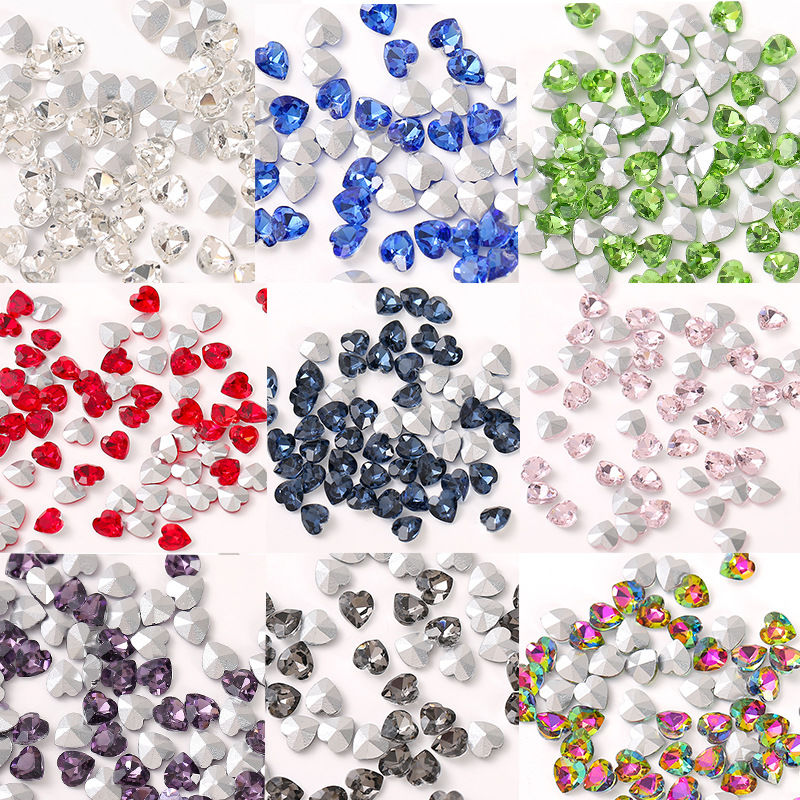 爱心尖底钻桃心钻彩色立体水钻