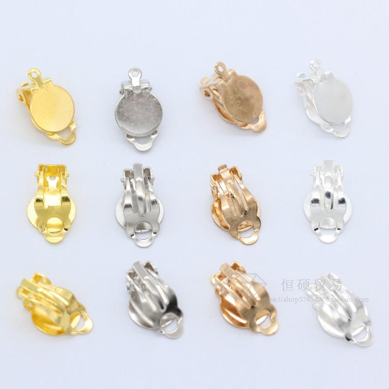 diy韩国合金银色耳夹