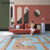 空间延伸壁纸装 饰墙纸艺术创意办公室大气壁画直播背景墙布3D整张