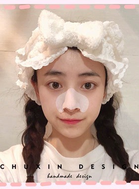 网红同款呗呗兔蕾丝蝴蝶结洗脸束发带宽边甜美家居发带头带包邮