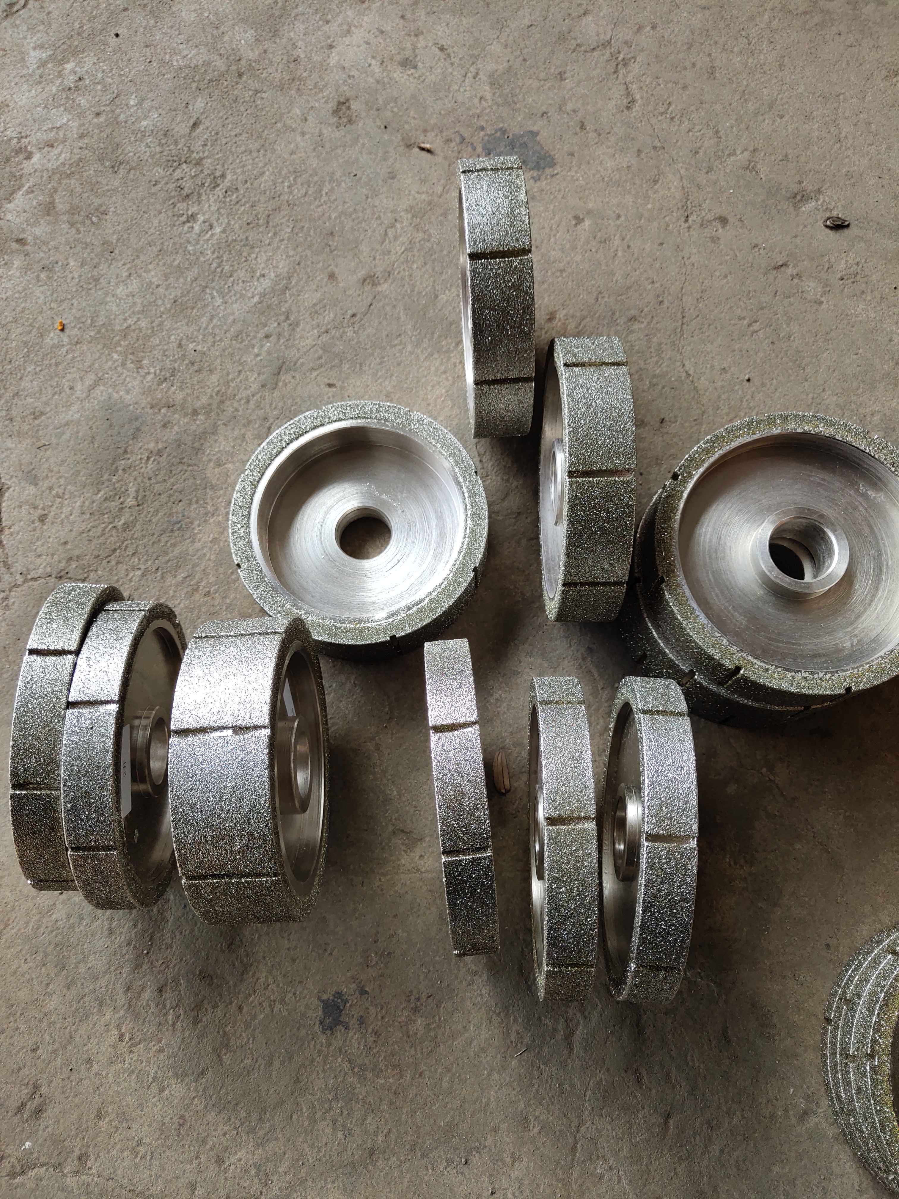 金刚石电镀轮石材磨边机磨头型号140直径30孔4公分开槽平轮烧结轮