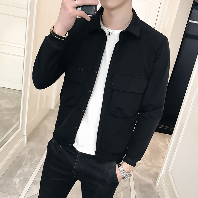 网红小码男装矮个子简约休闲夹克