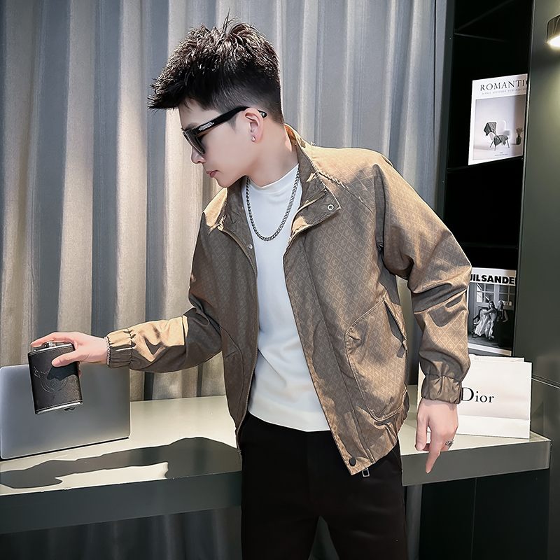 小码男装155瘦人矮个子XS号S款160秋装夹克衫短上衣百搭印花外套