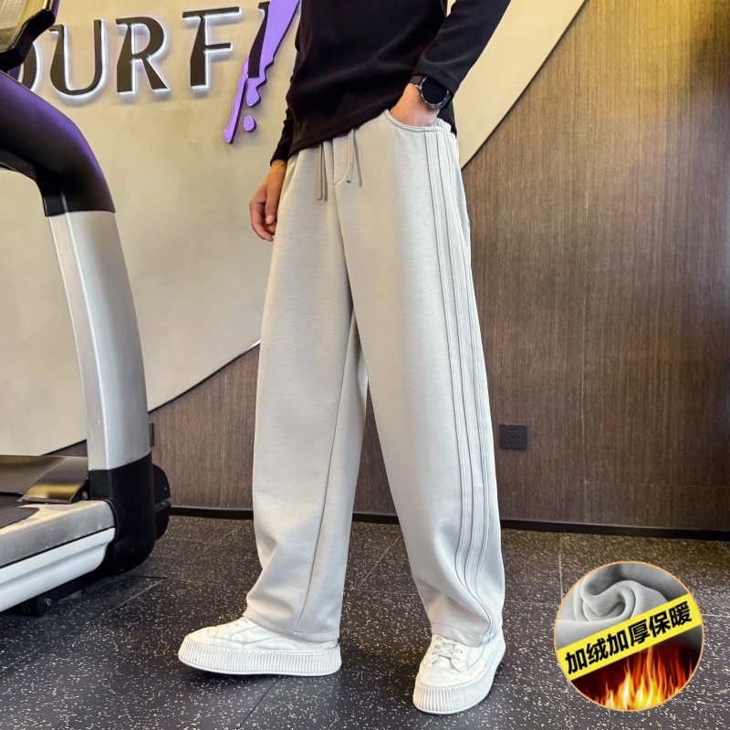 弯刀裤秋冬矮小个子男XS号加绒保暖休闲裤宽松小码直筒长裤运动裤