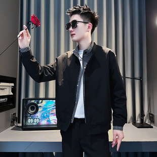 155矮个子男加小码假两件修身外套2025春秋韩版S号夹克男装XS上衣