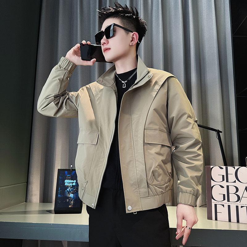 小码外套休闲纯色夹克矮小个子S号XS潮男160青年精神小伙工装上衣