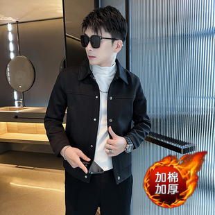 155矮小个子男小码修身加棉保暖外套秋冬装S号纯色夹克男装XS上衣