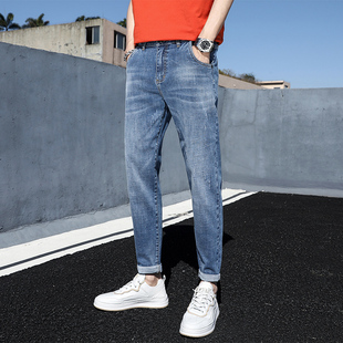 男裤 矮个子穿搭26号小脚简约牛仔裤 修身 九分裤 27码 林弯弯小码