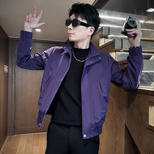 155矮个子160小码春秋工装夹克男士S号XS瘦人休闲超帅气立领外套