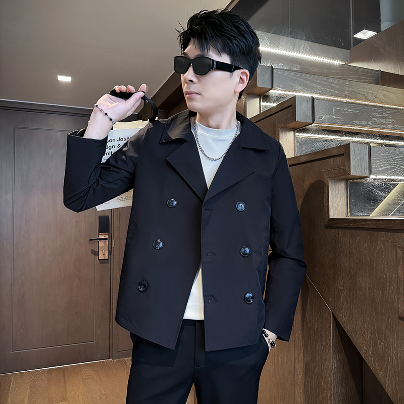 155瘦小个子青年XS小码男装春秋新款夹克男西装翻领修身百搭外套