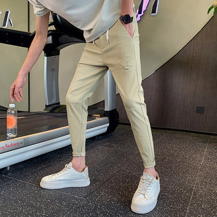 矮小个子穿搭2夏季男士修身小脚薄款休闲裤26号27小码XS九分裤子