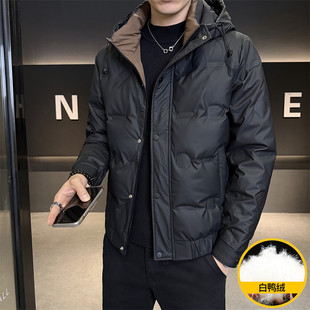 155男超小码羽绒服矮个子特瘦版XS号轻薄短款超修身S加厚连帽外套