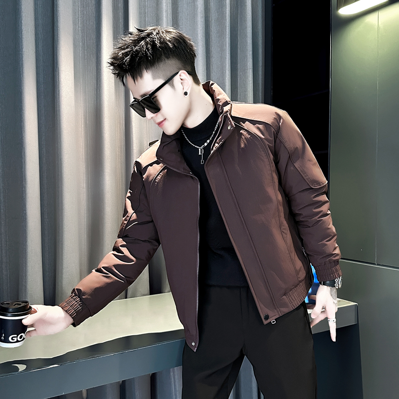 冬季小码男装工装立领棉服S号XS码修身棉衣加厚保暖外套155短棉袄