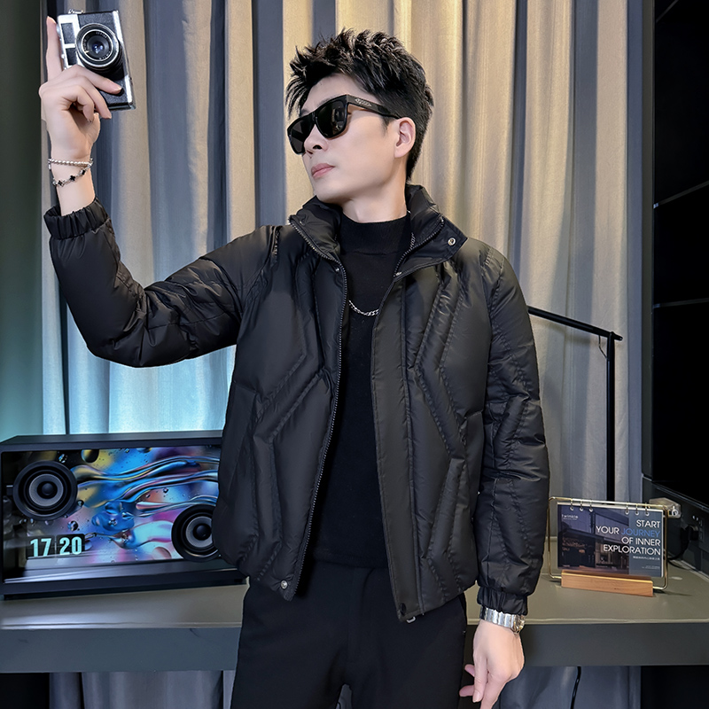 潮牌矮个子小码男装冬季加厚棉服S号XS修身短款棉袄加厚保暖棉衣