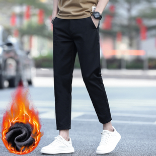 矮小个子26码 加绒保暖小直筒西裤 27号男士 九分休闲西装 冬装 裤 小码