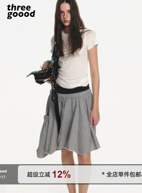 THREE GOOOD殷三吉 夏日天菜白tee！邮票感星星字母印花T恤 百搭