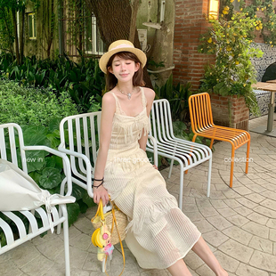 小众定制法式 神明少女 吊带流苏连衣裙 GOOOD殷三吉 THREE