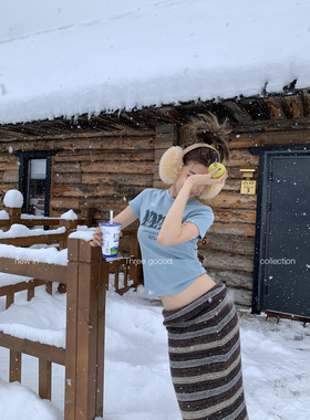 THREE GOOOD殷三吉 企鹅的红帽仔可爱企鹅小版印花T恤女打底内搭