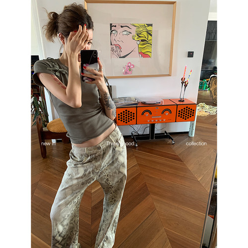 绑带紧身T恤螺纹针织上衣