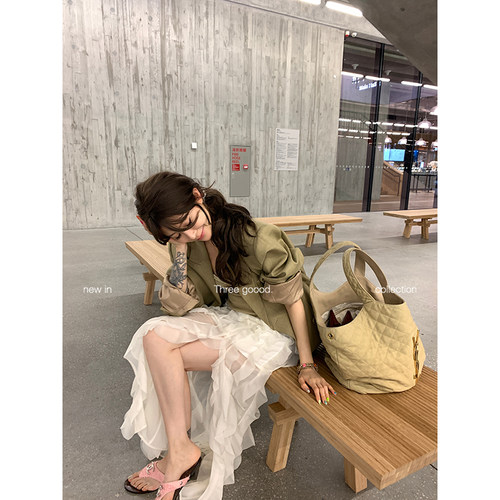 THREE GOOOD殷三吉修身显瘦荷叶边不规则开叉仙女裙Y725A00657-2