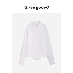 倒置设计 私服分享高支全棉翻领结构主义衬衫 THREE GOOOD殷三吉