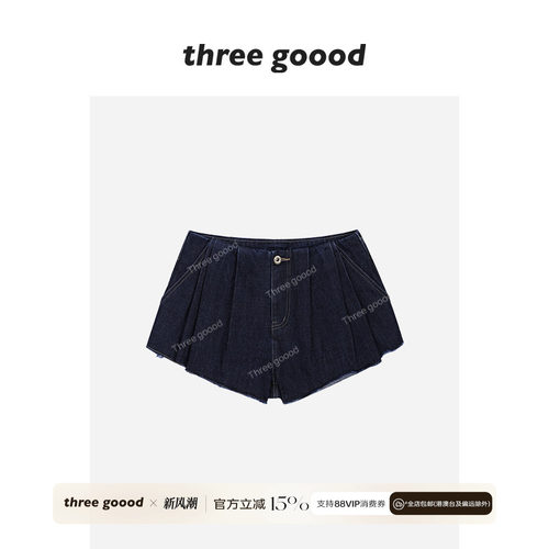 THREE GOOOD殷三吉 wildox丹宁无腰牛仔超短裤休闲松弛感